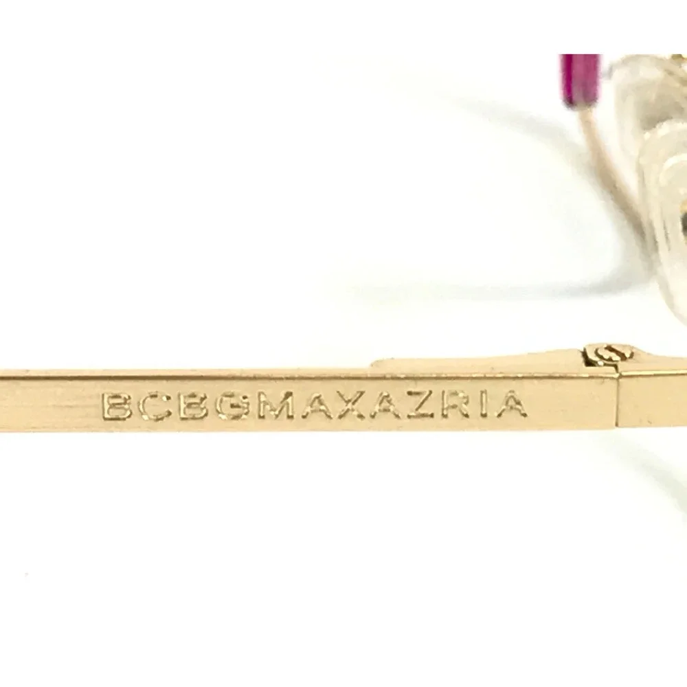 BCBGMAXAZRIA Eyeglasses Frames VALINA PINK Gold Butterfly Full Rim 53-15-135